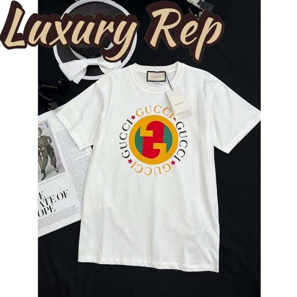Replica Gucci Men GG Cotton Jersey Printed T-Shirt Off White Crewneck Short Sleeves 3