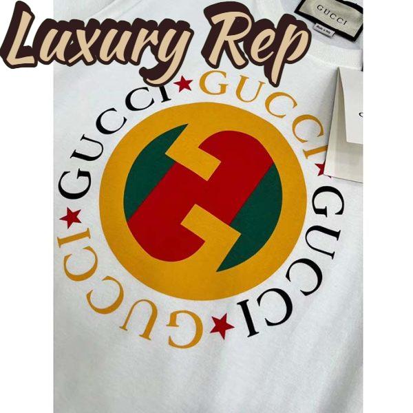 Replica Gucci Men GG Cotton Jersey Printed T-Shirt Off White Crewneck Short Sleeves 5
