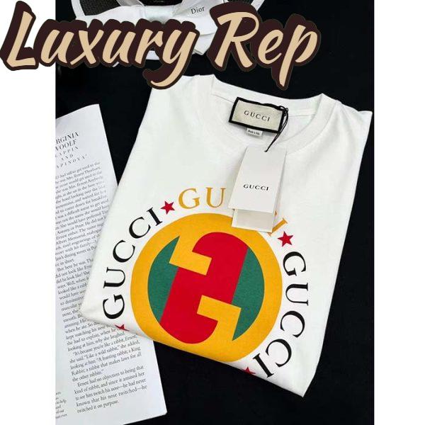 Replica Gucci Men GG Cotton Jersey Printed T-Shirt Off White Crewneck Short Sleeves 6