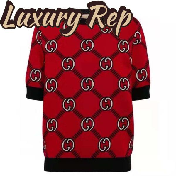Replica Gucci Men GG Reversible Interlocking G Wool Sweater Crewneck Short Sleeves
