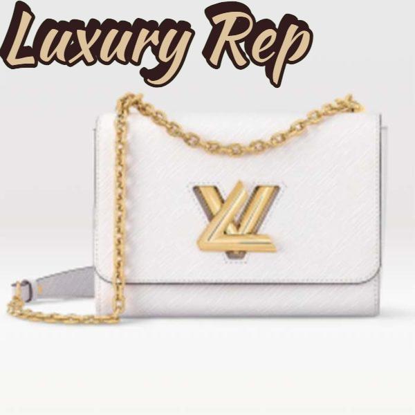 Replica Louis Vuitton LV Women Twist MM Chain Bag White Epi Grained Cowhide Leather 2