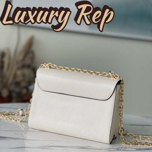 Replica Louis Vuitton LV Women Twist MM Chain Bag White Epi Grained Cowhide Leather 4