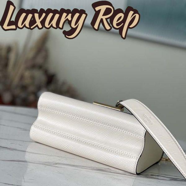 Replica Louis Vuitton LV Women Twist MM Chain Bag White Epi Grained Cowhide Leather 6