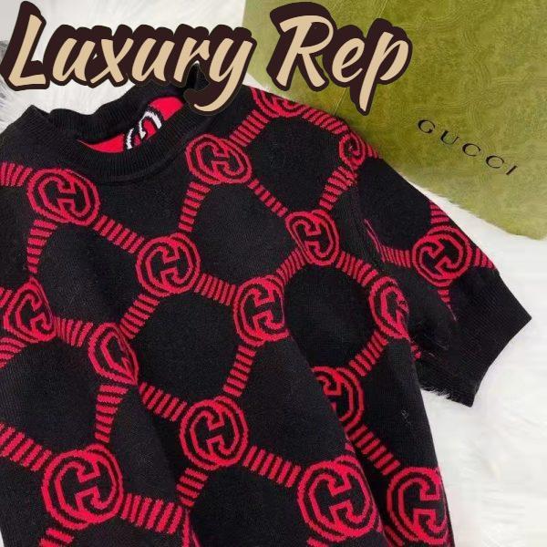 Replica Gucci Men GG Reversible Interlocking G Wool Sweater Crewneck Short Sleeves 6