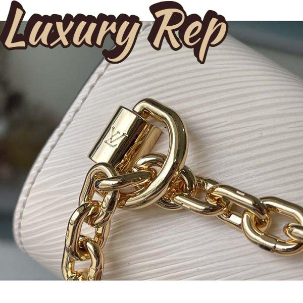 Replica Louis Vuitton LV Women Twist MM Chain Bag White Epi Grained Cowhide Leather 8