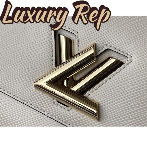 Replica Louis Vuitton LV Women Twist MM Chain Bag White Epi Grained Cowhide Leather 9