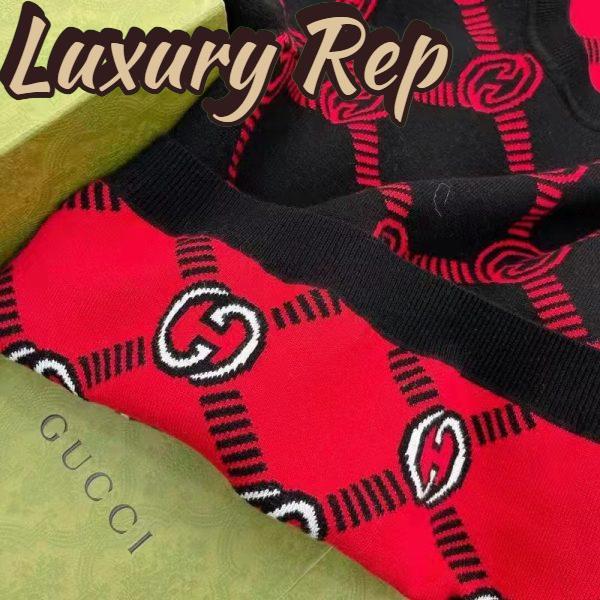 Replica Gucci Men GG Reversible Interlocking G Wool Sweater Crewneck Short Sleeves 10