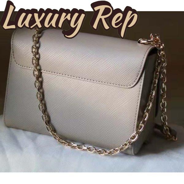 Replica Louis Vuitton LV Women Twist MM Handback Gris Cloudy Epi Cowhide Leather 6