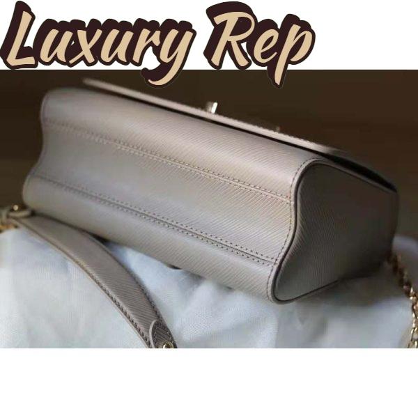 Replica Louis Vuitton LV Women Twist MM Handback Gris Cloudy Epi Cowhide Leather 7