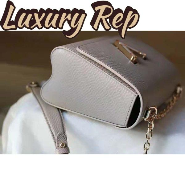 Replica Louis Vuitton LV Women Twist MM Handback Gris Cloudy Epi Cowhide Leather 10