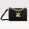 Replica Louis Vuitton LV Women Twist MM Handbag Black Epi Grained Leather Monogram Flower 14