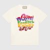 Replica Gucci Men Gucci Prodige D’Amour Print T-Shirt Cotton Crewneck Oversize Fit-Black 17