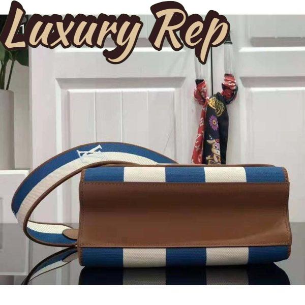 Replica Louis Vuitton LV Women Twist MM Handbag Blue Embroidered Canvas Calf Leather 5