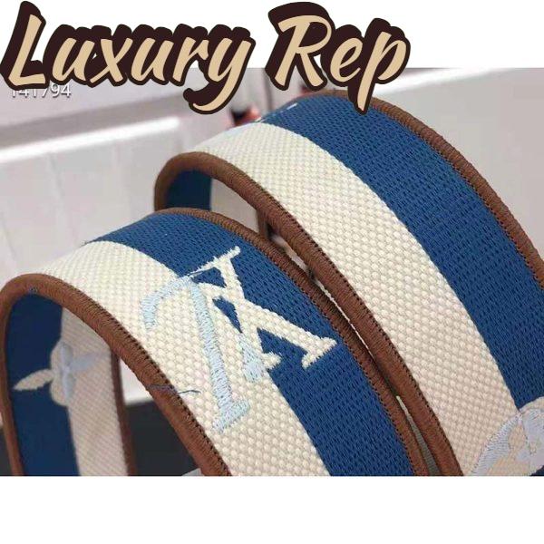 Replica Louis Vuitton LV Women Twist MM Handbag Blue Embroidered Canvas Calf Leather 8