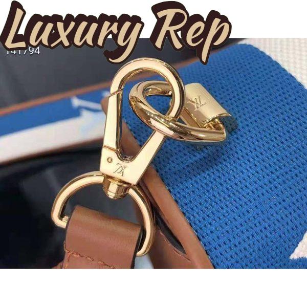 Replica Louis Vuitton LV Women Twist MM Handbag Blue Embroidered Canvas Calf Leather 9