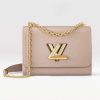 Replica Louis Vuitton LV Women Twist MM Handbag Green White Epi Grained Cowhide Leather 16