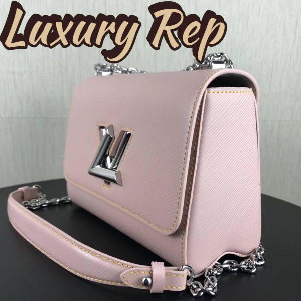Replica Louis Vuitton LV Women Twist MM Handbag Galet Gray Epi Grained Cowhide Leather 4