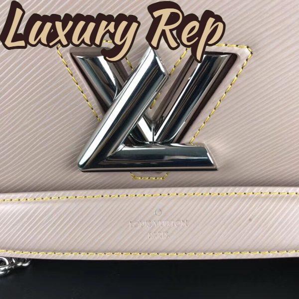 Replica Louis Vuitton LV Women Twist MM Handbag Galet Gray Epi Grained Cowhide Leather 8