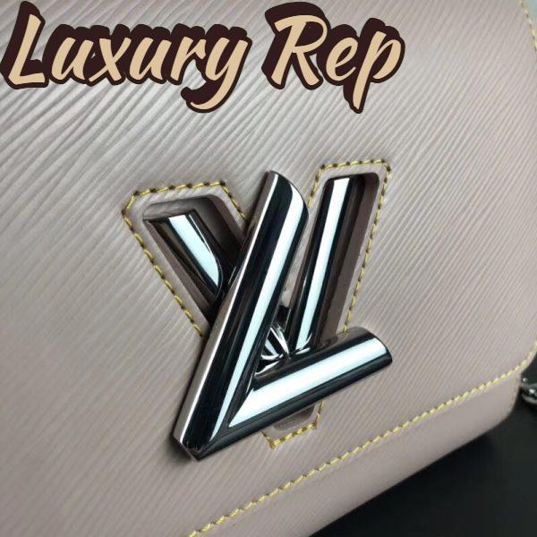 Replica Louis Vuitton LV Women Twist MM Handbag Galet Gray Epi Grained Cowhide Leather 9