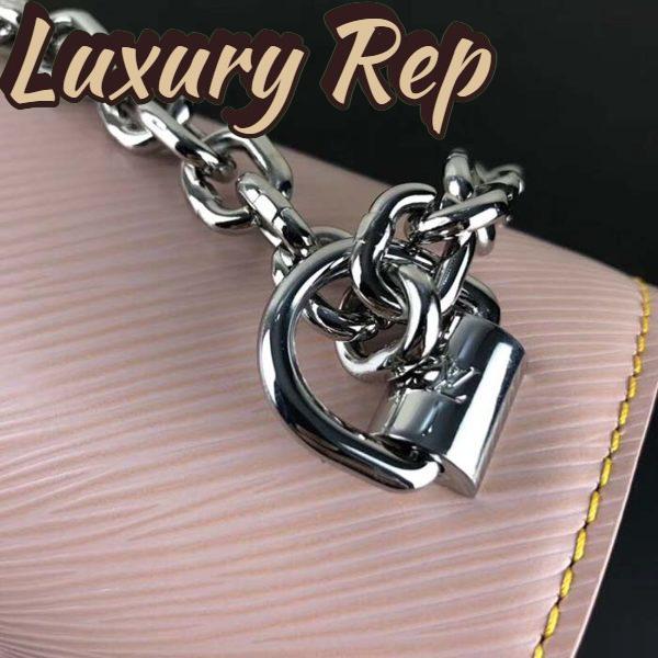 Replica Louis Vuitton LV Women Twist MM Handbag Galet Gray Epi Grained Cowhide Leather 10