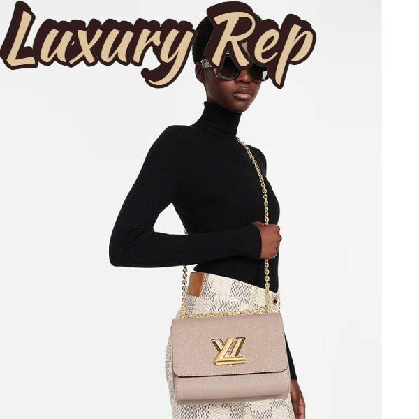 Replica Louis Vuitton LV Women Twist MM Handbag Galet Gray Epi Grained Cowhide Leather 12
