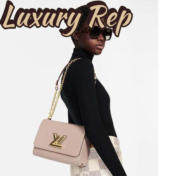 Replica Louis Vuitton LV Women Twist MM Handbag Galet Gray Epi Grained Cowhide Leather 13