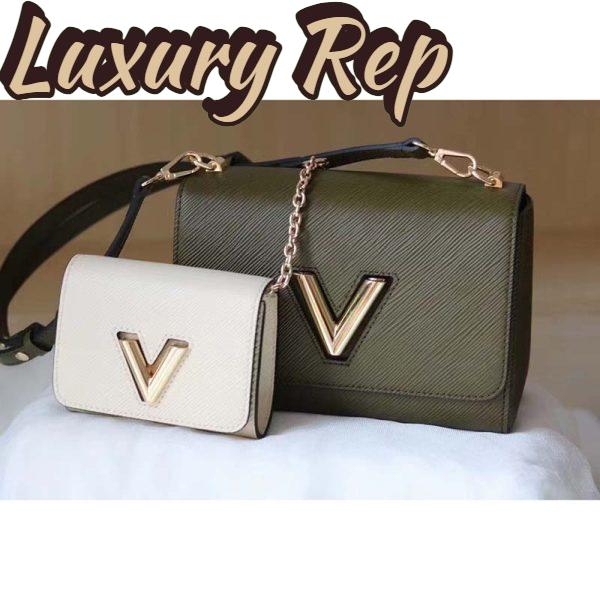 Replica Louis Vuitton LV Women Twist MM Handbag Green White Epi Grained Cowhide Leather 8