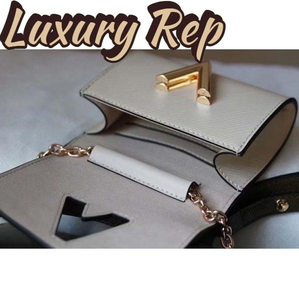 Replica Louis Vuitton LV Women Twist MM Handbag Green White Epi Grained Cowhide Leather 9