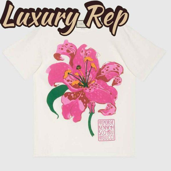 Replica Gucci Men Ken Scott Print Cotton T-Shirt Crewneck Oversize Fit