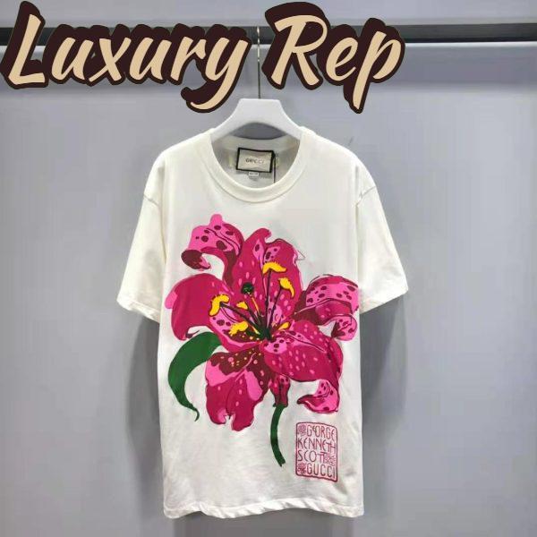 Replica Gucci Men Ken Scott Print Cotton T-Shirt Crewneck Oversize Fit 3