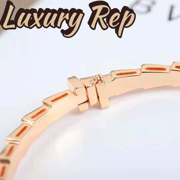 Replica Bvlgari Women Serpenti Viper 18 KT Rose Gold Bracelet Set with Demi Pave Diamonds 6