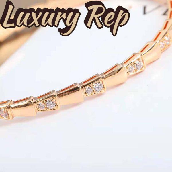 Replica Bvlgari Women Serpenti Viper 18 KT Rose Gold Bracelet Set with Demi Pave Diamonds 9