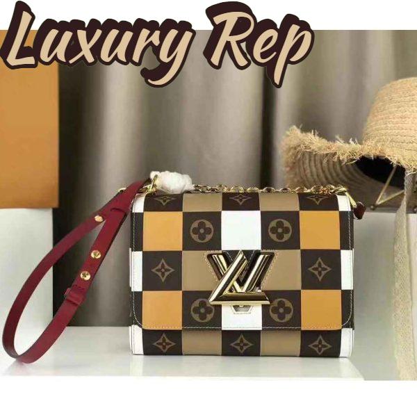Replica Louis Vuitton LV Women Twist MM Handbag in Smooth Cowhide and Monogram Coated Canvas 3