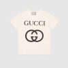 Replica Gucci Men Oversize T-Shirt with Interlocking G-Black 7