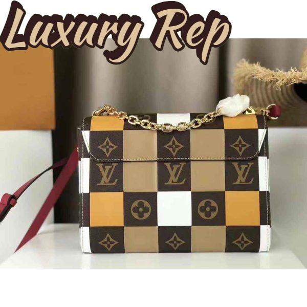 Replica Louis Vuitton LV Women Twist MM Handbag in Smooth Cowhide and Monogram Coated Canvas 5
