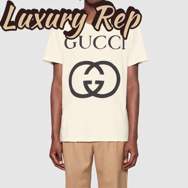 Replica Gucci Men Oversize T-Shirt with Interlocking G-White 7