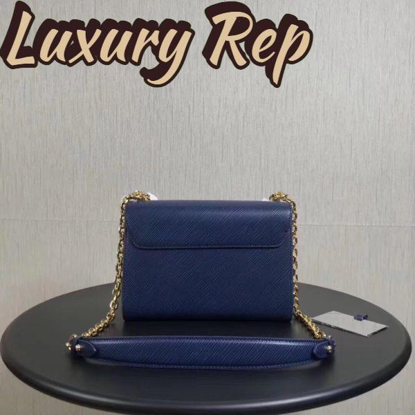 Replica Louis Vuitton LV Women Twist MM Handbag Indigo Blue Epi Grained Cowhide Leather 6