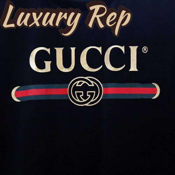 Replica Gucci Men Oversize Washed T-Shirt with Gucci Logo Black Washed Cotton Jersey 7