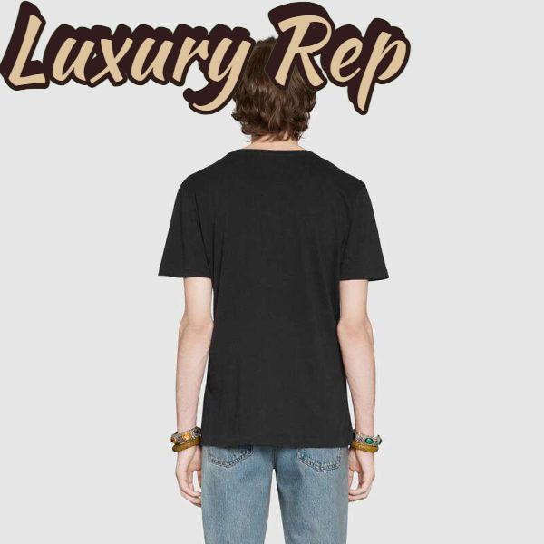 Replica Gucci Men Oversize Washed T-Shirt with Gucci Logo Black Washed Cotton Jersey 12