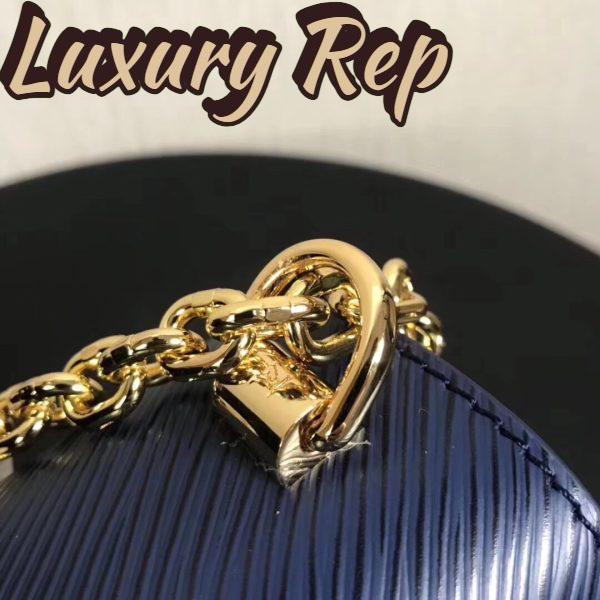 Replica Louis Vuitton LV Women Twist MM Handbag Indigo Blue Epi Grained Cowhide Leather 10