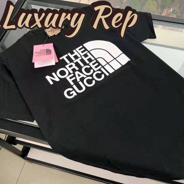 Replica Gucci Men The North Face x Gucci Cotton T-Shirt Black Jersey Crewneck Oversize Fit 3