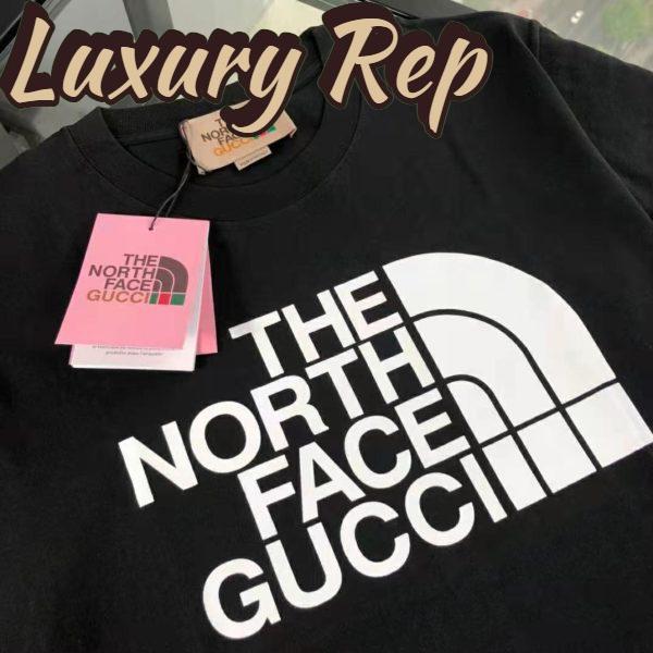 Replica Gucci Men The North Face x Gucci Cotton T-Shirt Black Jersey Crewneck Oversize Fit 5