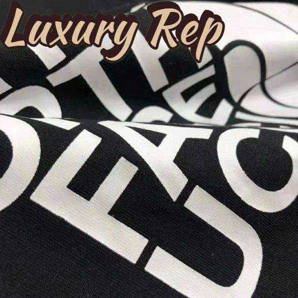 Replica Gucci Men The North Face x Gucci Cotton T-Shirt Black Jersey Crewneck Oversize Fit 6