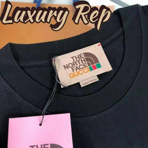 Replica Gucci Men The North Face x Gucci Cotton T-Shirt Black Jersey Crewneck Oversize Fit 7