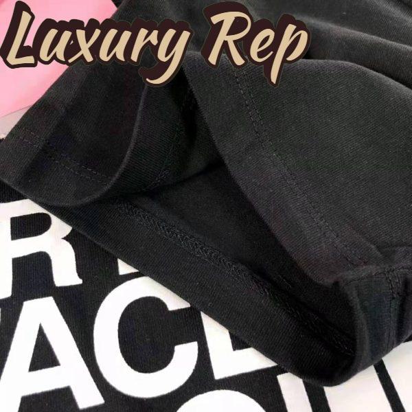 Replica Gucci Men The North Face x Gucci Cotton T-Shirt Black Jersey Crewneck Oversize Fit 10