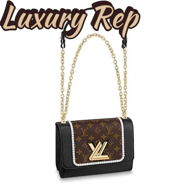 Replica Louis Vuitton LV Women Twist MM Handbag Monogram Coated Canvas
