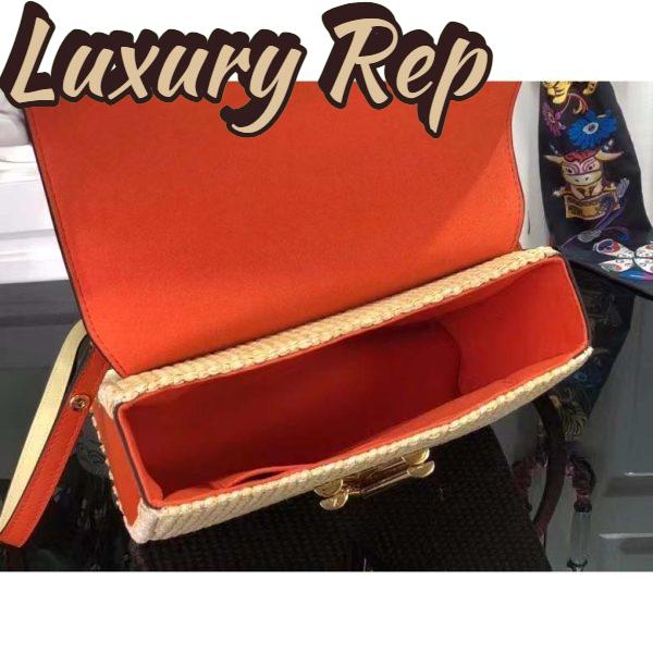 Replica Louis Vuitton LV Women Twist MM Handbag Orange Raffia Smooth Cowhide Leather 7