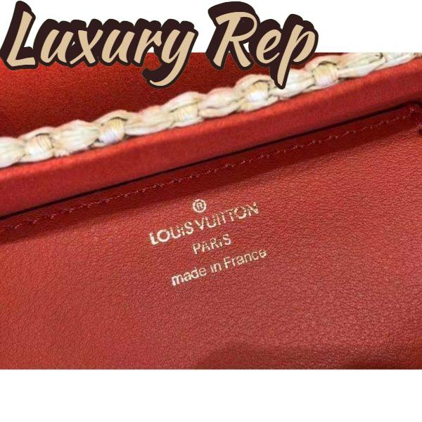 Replica Louis Vuitton LV Women Twist MM Handbag Orange Raffia Smooth Cowhide Leather 11