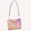 Replica Louis Vuitton LV Women Twist MM Handbag Orange Raffia Smooth Cowhide Leather 13
