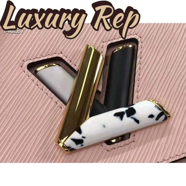 Replica Louis Vuitton LV Women Twist MM Handbag Pink Epi Smooth Grained Leather 7